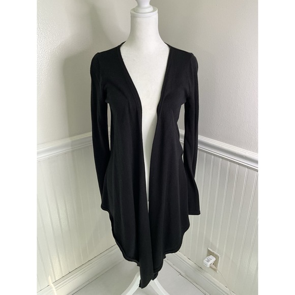 Athleta Sweaters - Athleta Highland Wrap Open Cardigan Sweater Black Knit Stretch Women's Size S/M‎